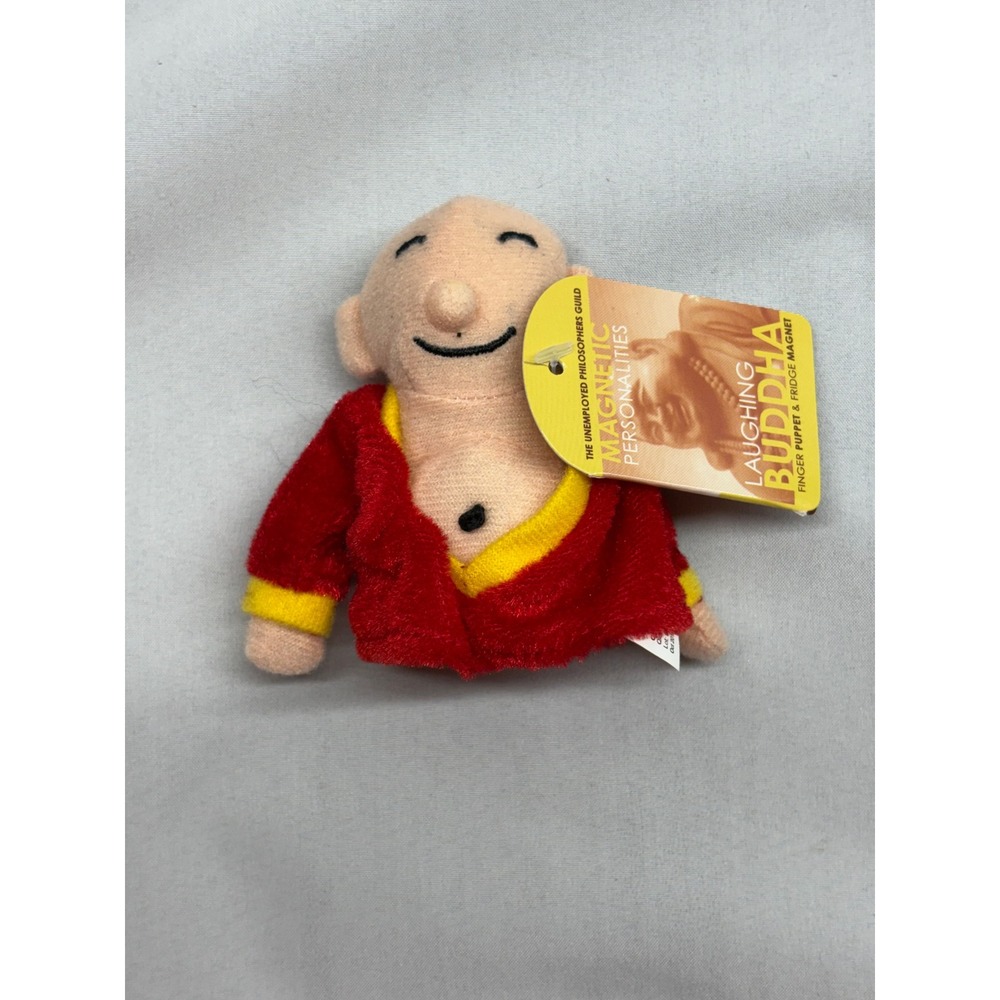 Unemployed Philosophers Guild Laughing Buddha Plush Magnet Finger Puppet Tag‎